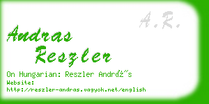 andras reszler business card